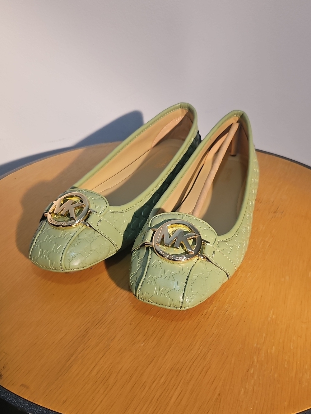 Michael Kors Green Logo Ballet Flats Size 10
